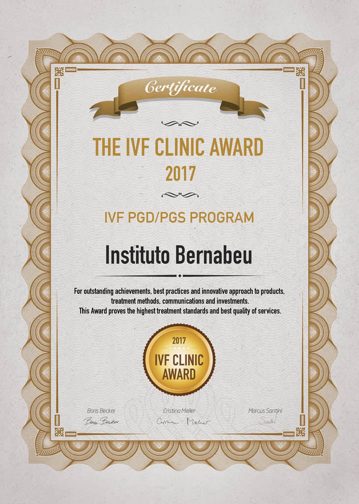 ivf clinic award 2017 instituto bernabeu