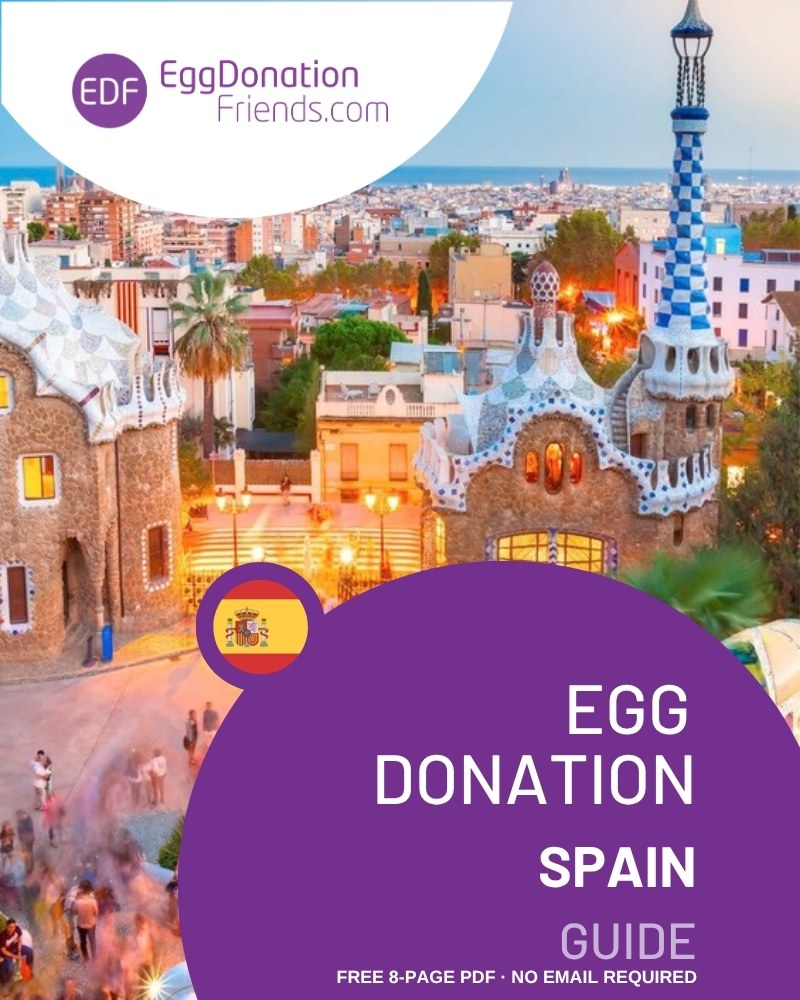 Cover of the free 8-page EggDonationFriends guide: IVF with donor eggs in Spain